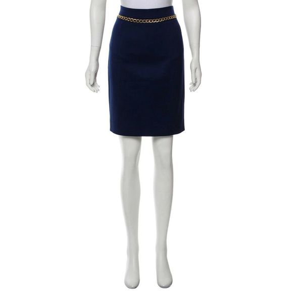 MOSCHINO Pencil Skirt sz 44 Gold Chain NWT $740
